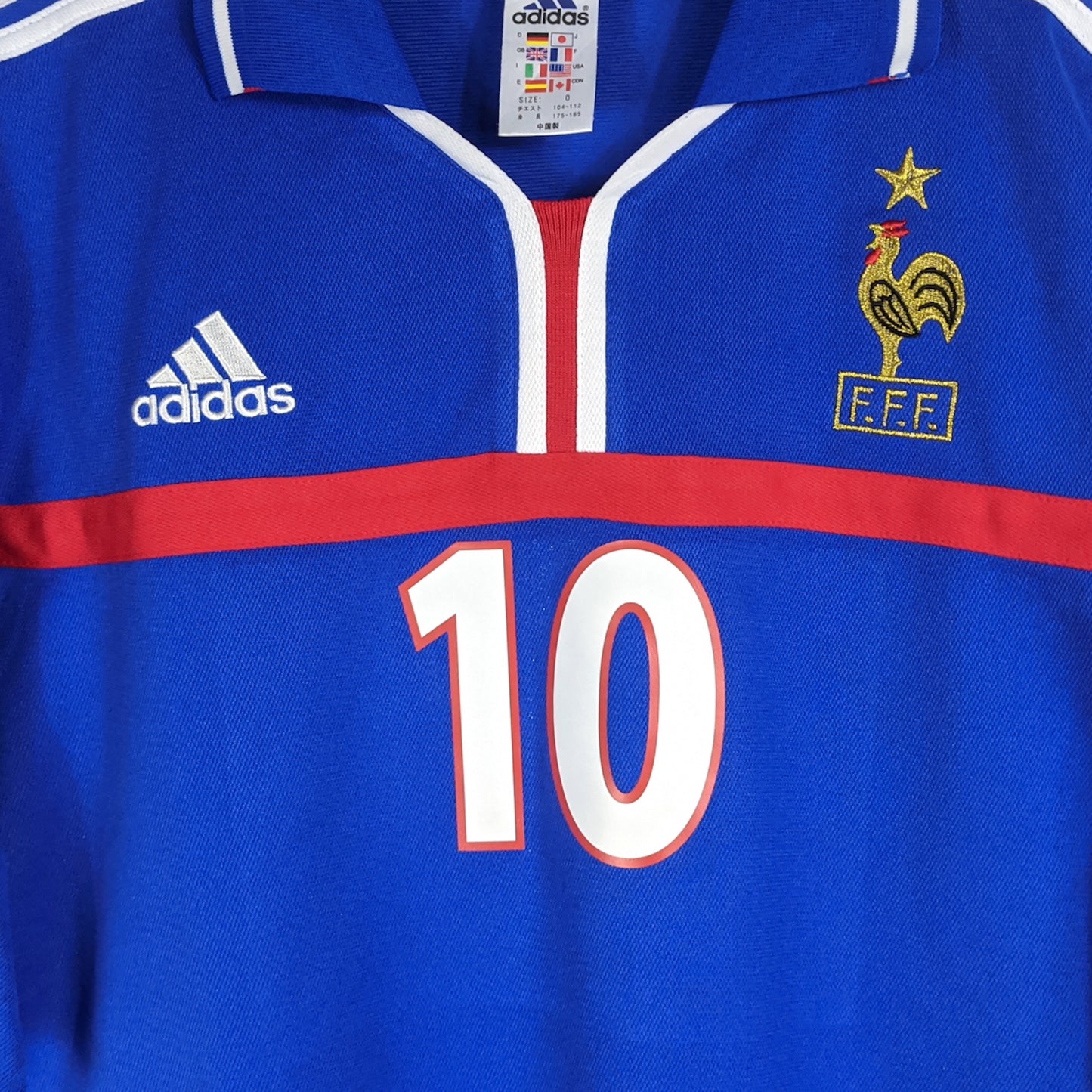 Authentic France 2000 Home - Zidane #10 Size O