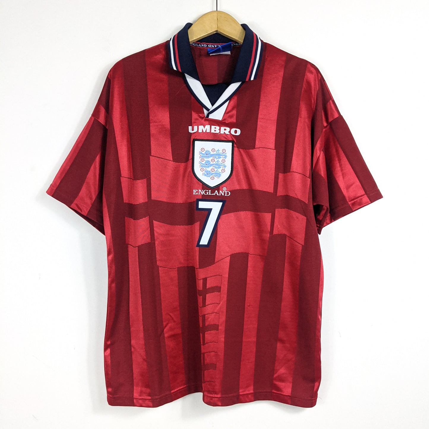 Authentic England 1998 Away - Beckham #7 Size L