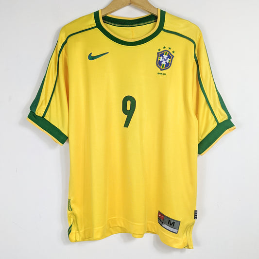 Authentic Brazil 1998 Home - Ronaldo #9 Size M