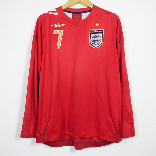 Authentic England 2006/08 Away - Beckham #7 Size L (With short) (Ls)