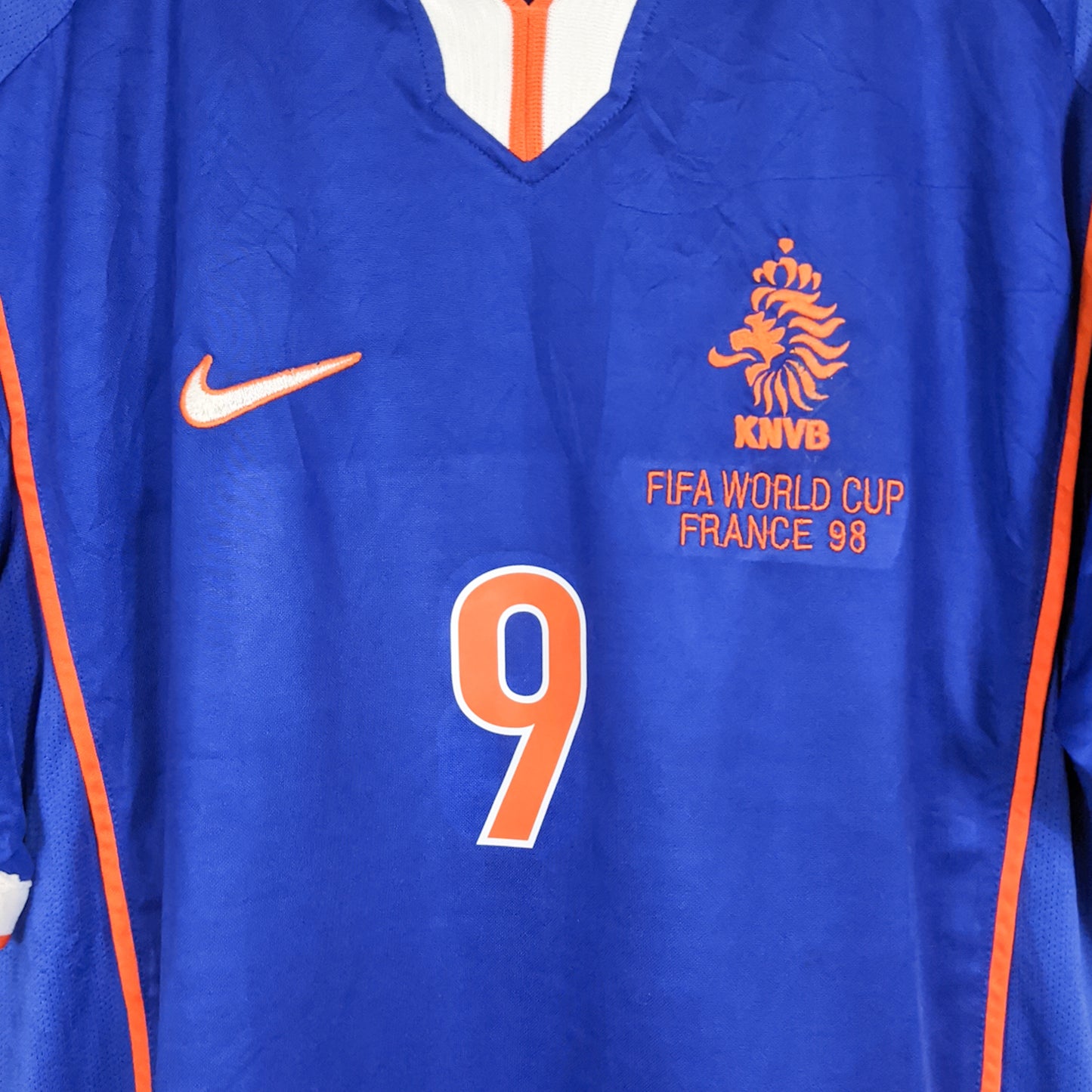 Authentic Netherlands 1998 Away - Kluivert #9 Size M