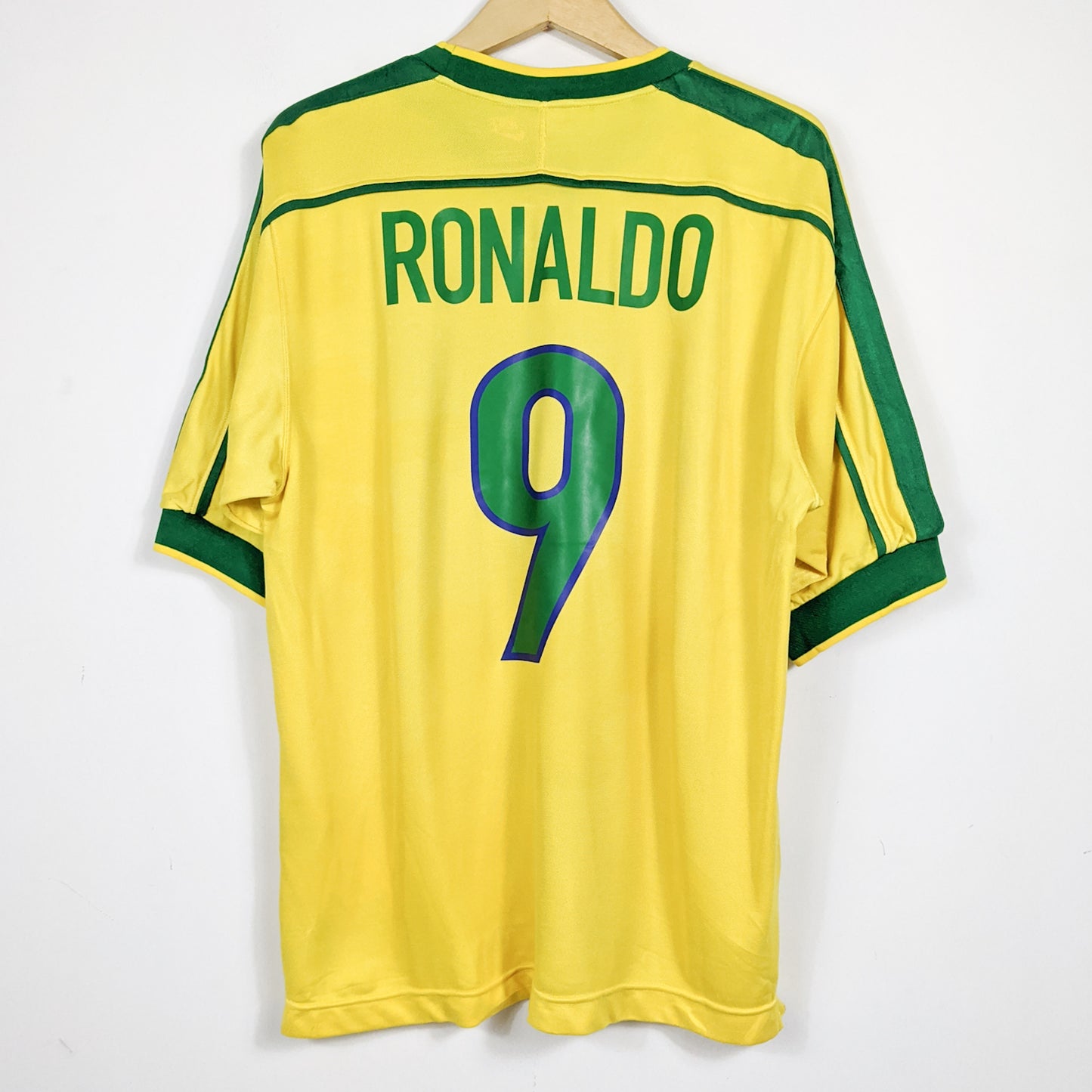 Authentic Brazil 1998 Home - Ronaldo #9 Size L