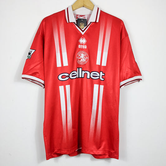 Authentic Middlesbrough 1998/99 Home - Gascoigne #8 Size L