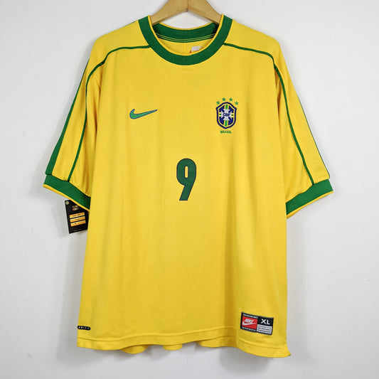 Authentic Brazil 1998 Home - Ronaldo #9 Size XL