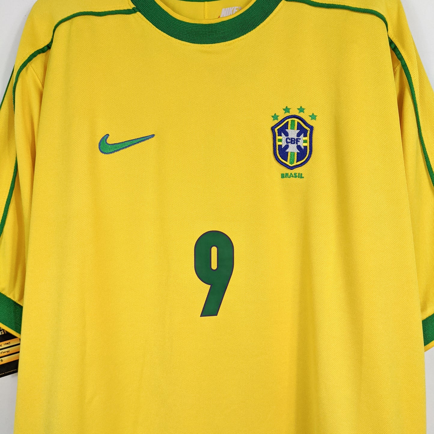 Authentic Brazil 1998 Home - Ronaldo #9 Size XL