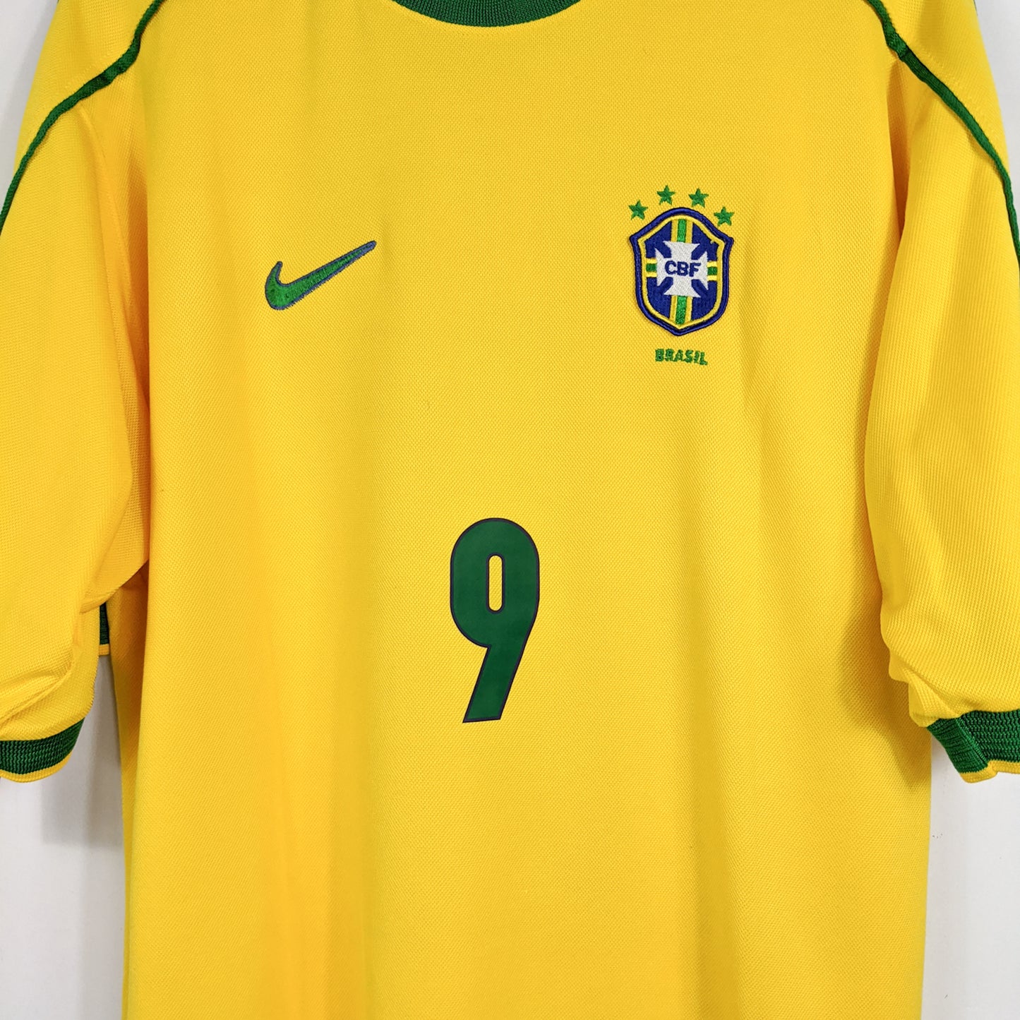 Authentic Brazil 1998 Home - Ronaldo #9 Size L