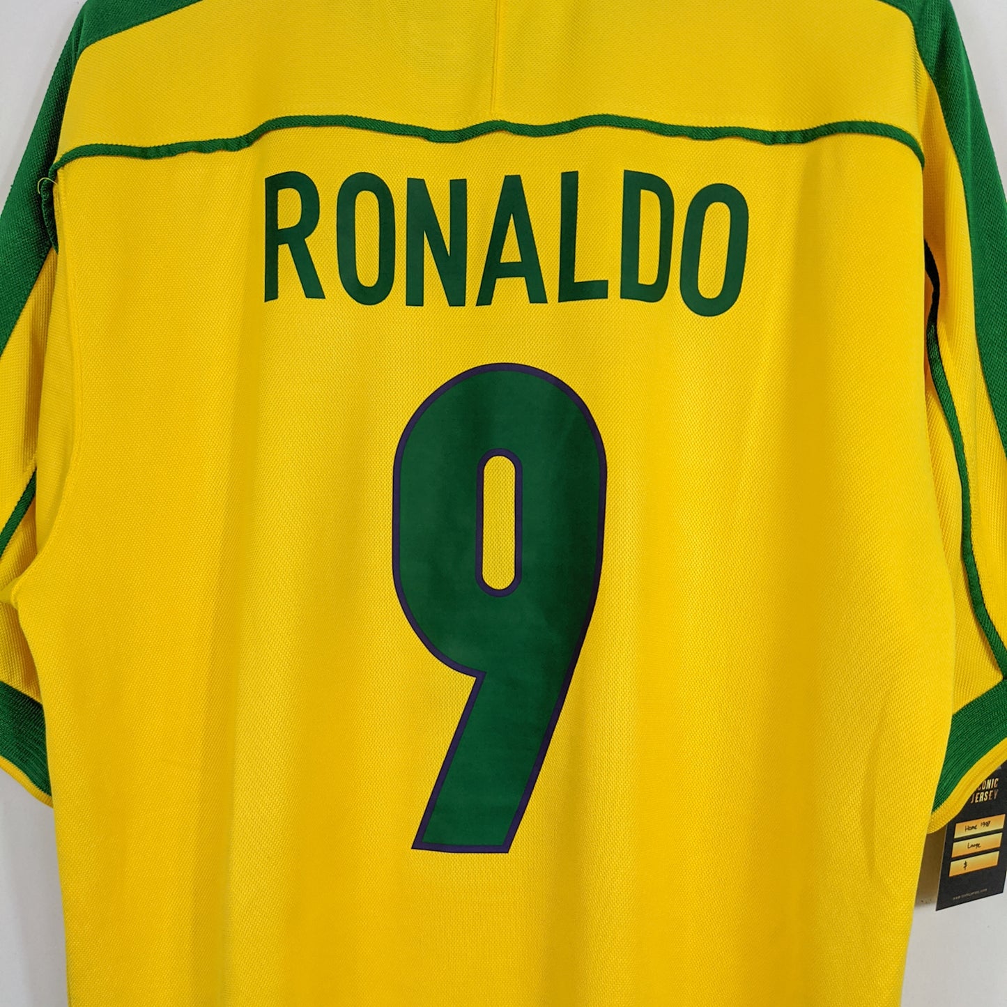 Authentic Brazil 1998 Home - Ronaldo #9 Size L