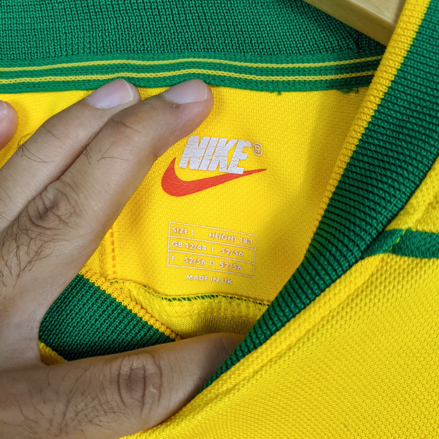 Authentic Brazil 1998 Home - Ronaldo #9 Size L