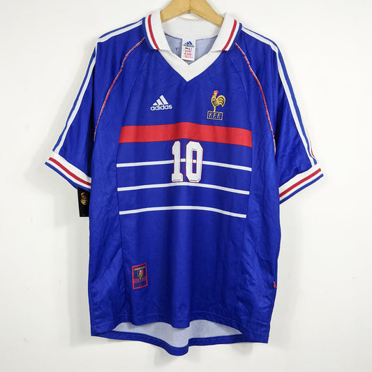 Authentic France 1998 Home - Zidane #10 Size L