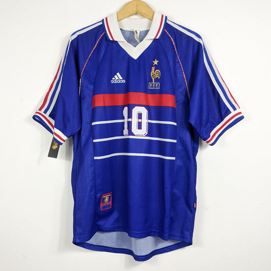 Authentic France 1998 Home - Zidane #10 Size M