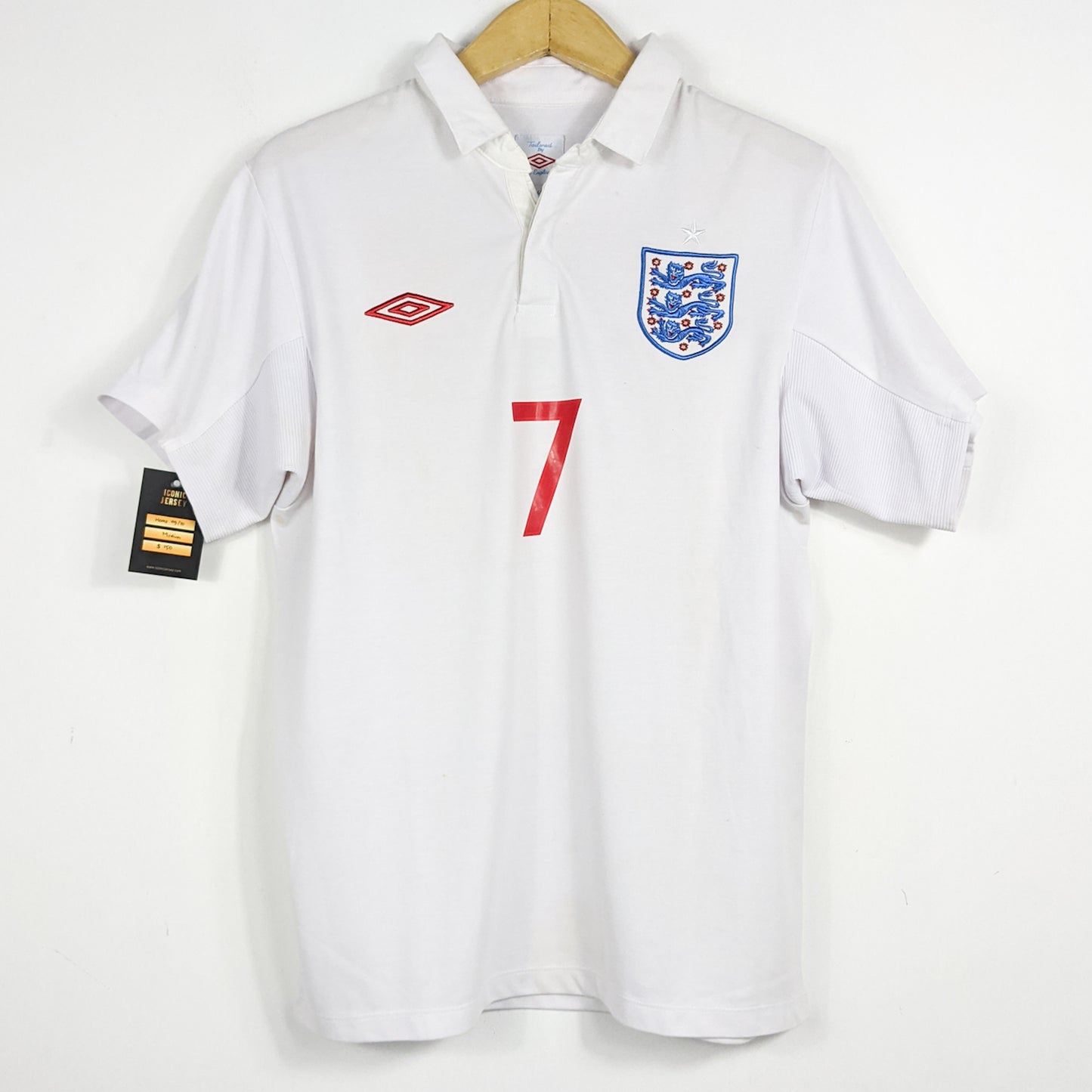 Authentic England 2009/10 Home - Beckham #7 Size M