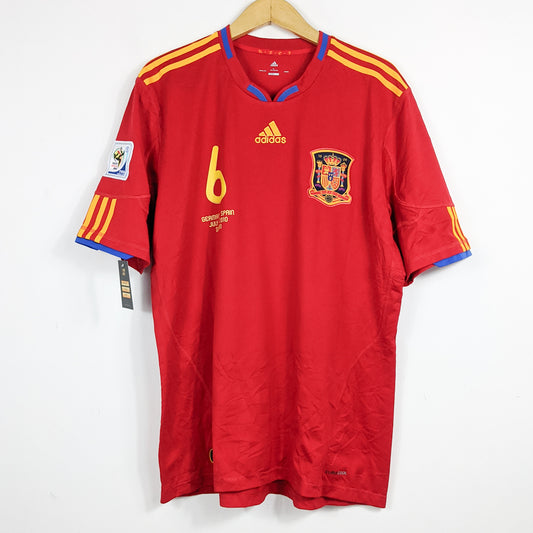 Authentic Spain 2010 Home - Iniesta #6 Size XL