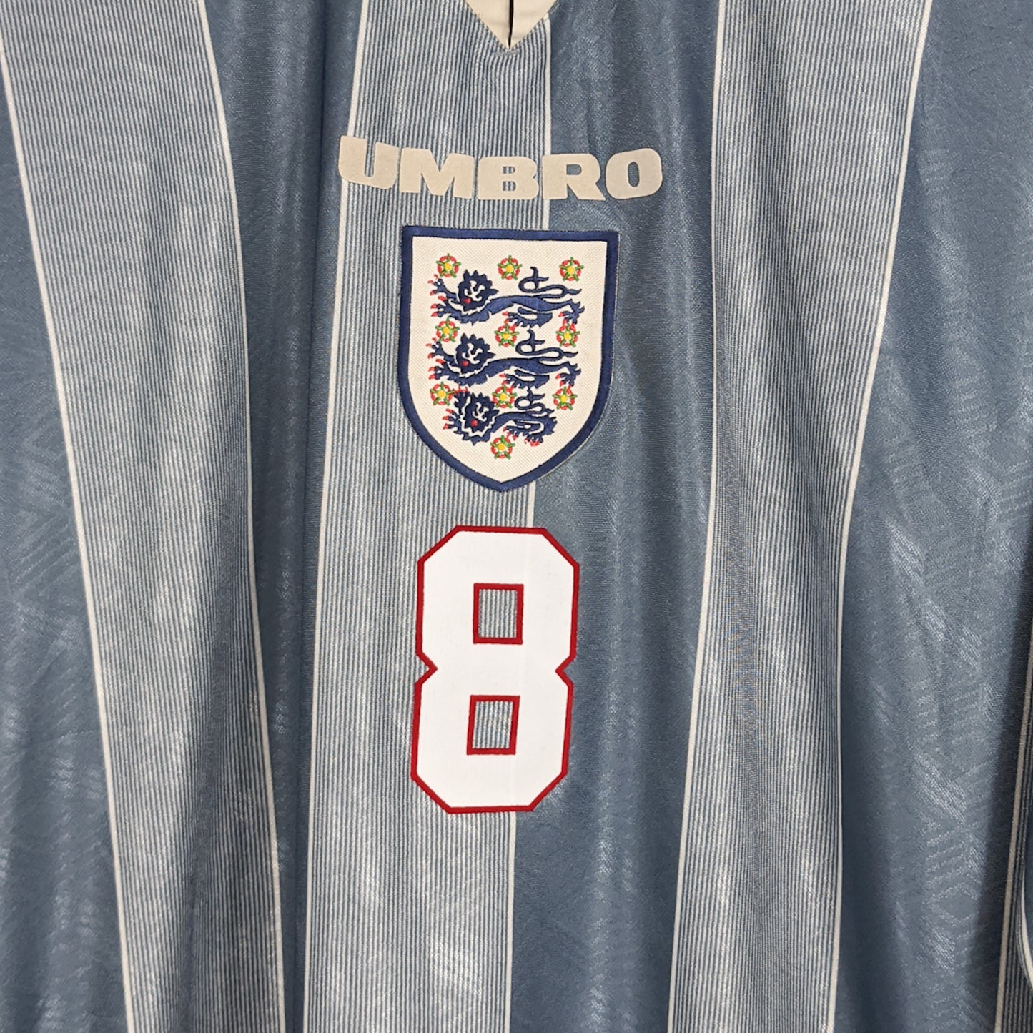 Authentic England 1996/97 Away - Gascoigne #8 Size XL (Long Sleeve) (Template)
