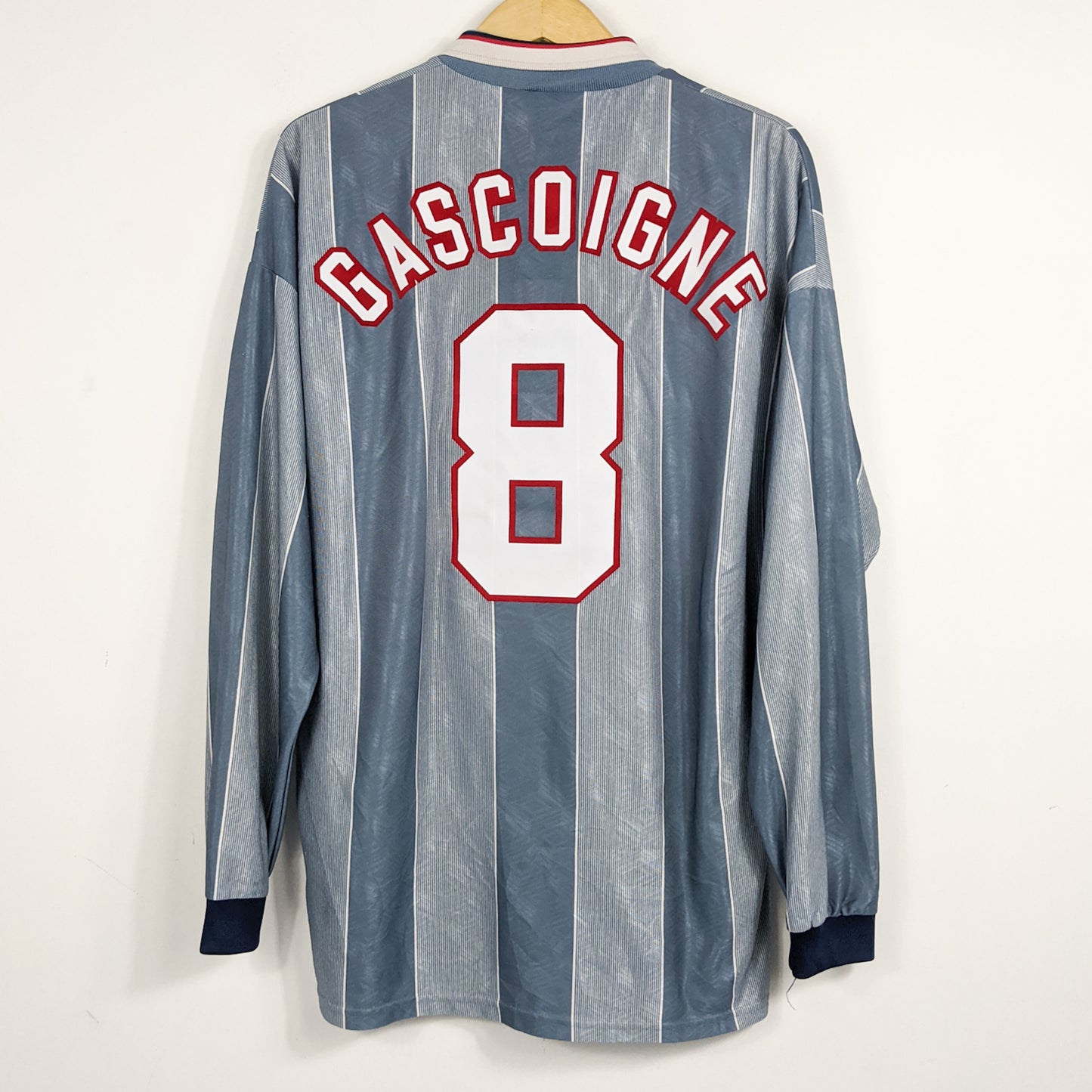 Authentic England 1996/97 Away - Gascoigne #8 Size XL (Long Sleeve) (Template)