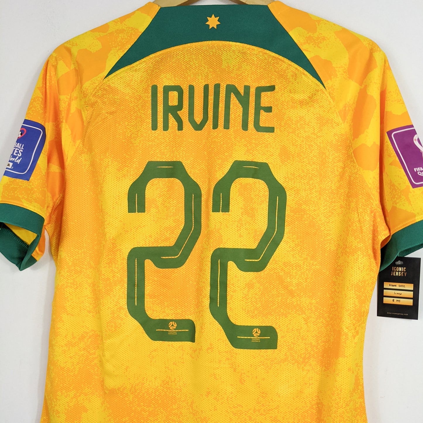 Authentic Australia 2022 Home - Irvine #22 Size L (Half Player Issue)