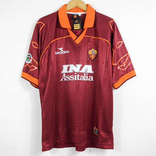 Authentic AS Roma 1999/00 Home - Totti #10 Size XL