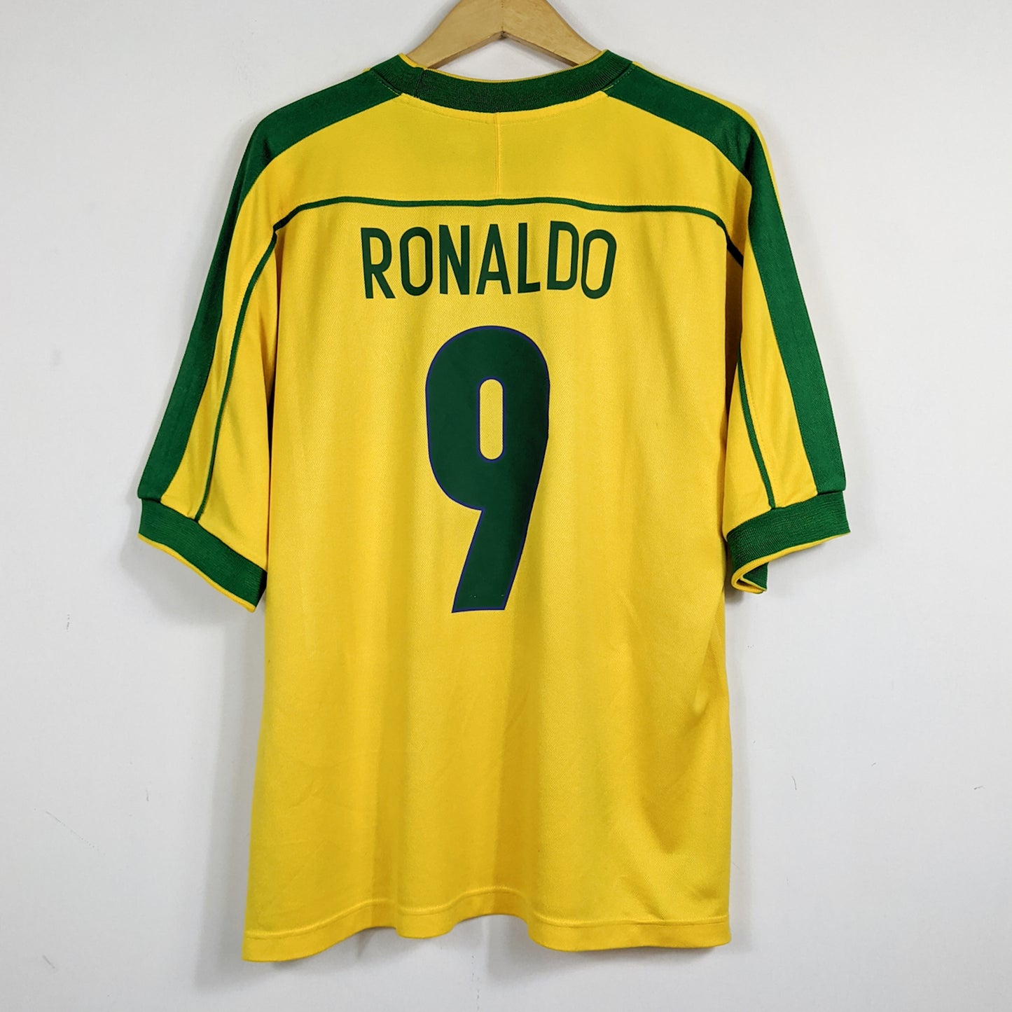 Authentic Brazil 1998 Home - Ronaldo #9 Size L