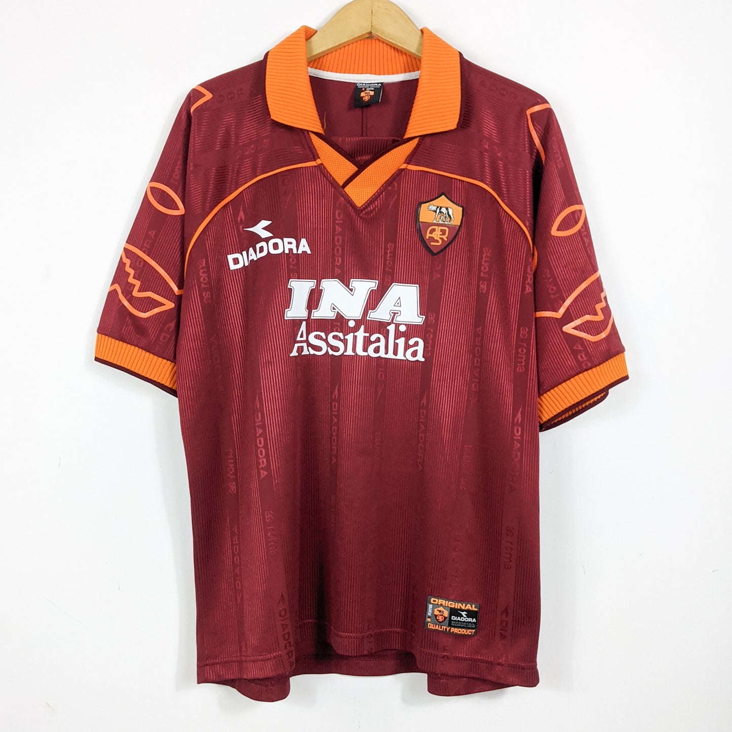 Original AS Roma 1999/00 Home - Totti #10 Size L