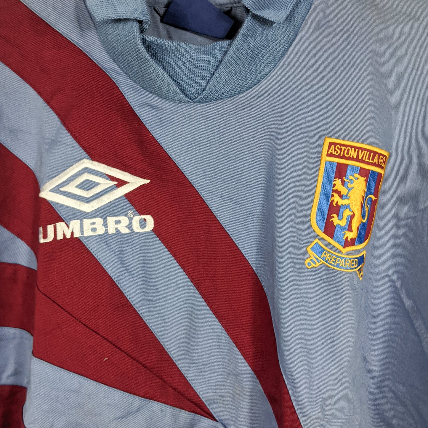 Original Aston Villa 1992/93 Training Drill Top - Size M