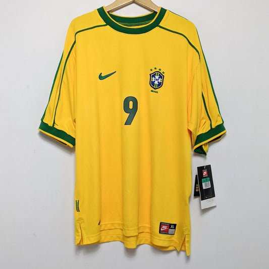 Original Brazil 1998 Home - Ronaldo #9 Size XL (Bnwt) (1st Production Not Reissue)