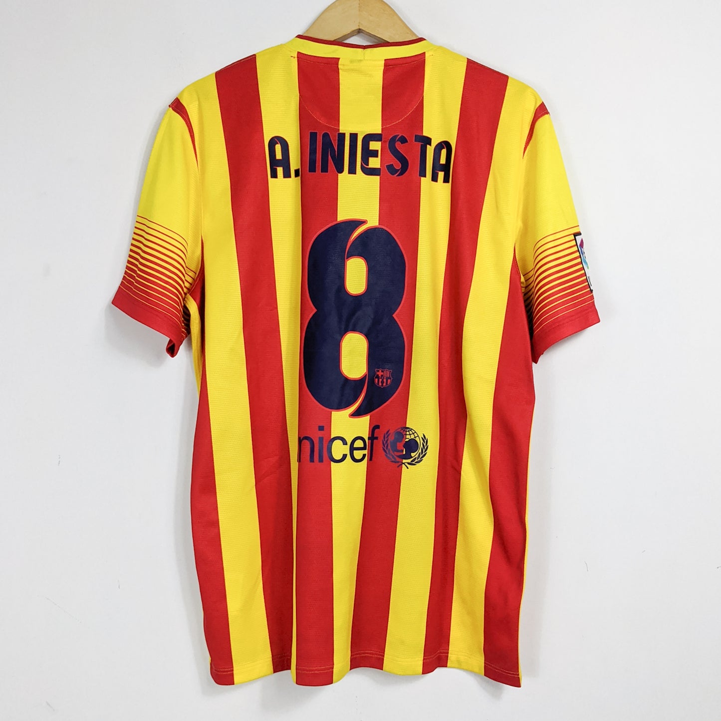 Original Barcelona 2013/14 Away - Iniesta #8 Size L