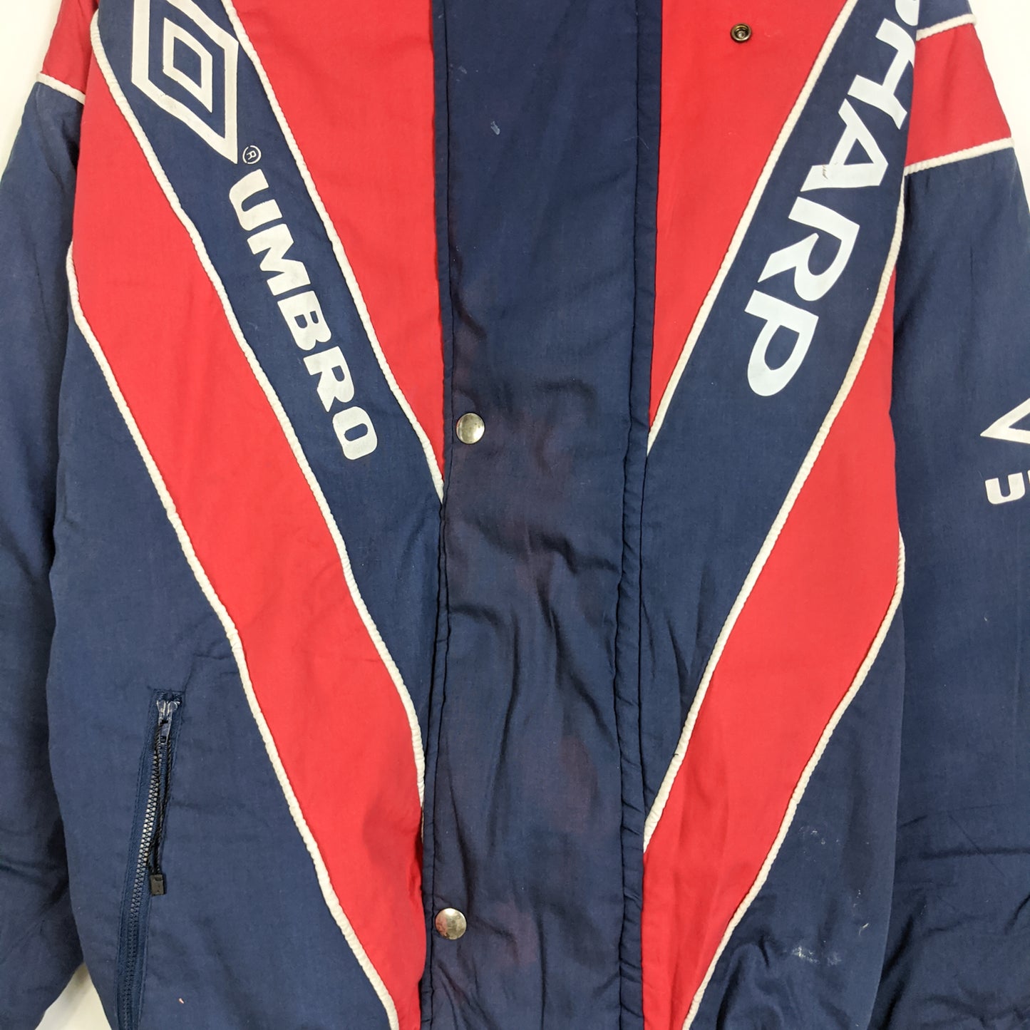 Original Manchester United 1992/93 Padded Bench Coat - Size M