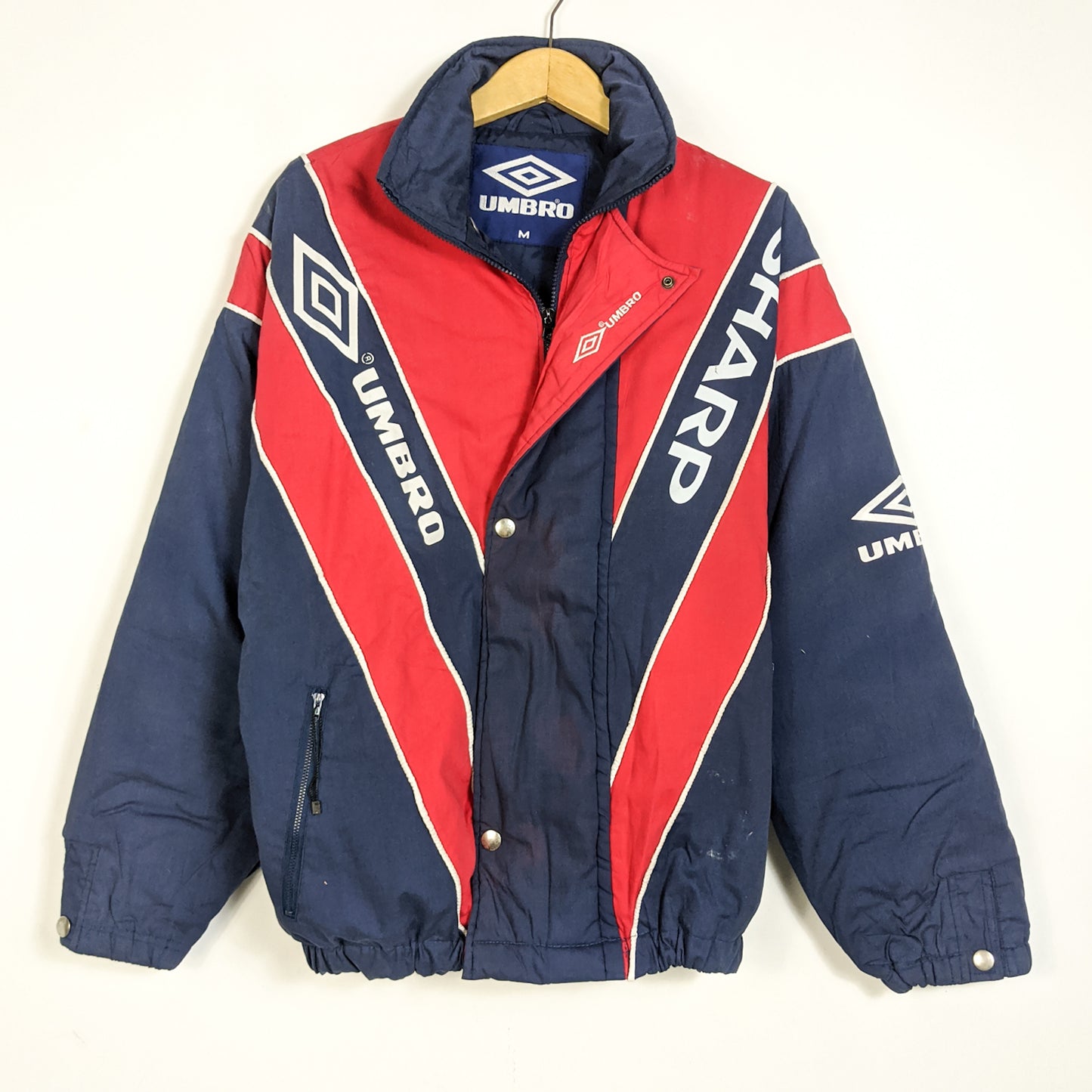 Original Manchester United 1992/93 Padded Bench Coat - Size M