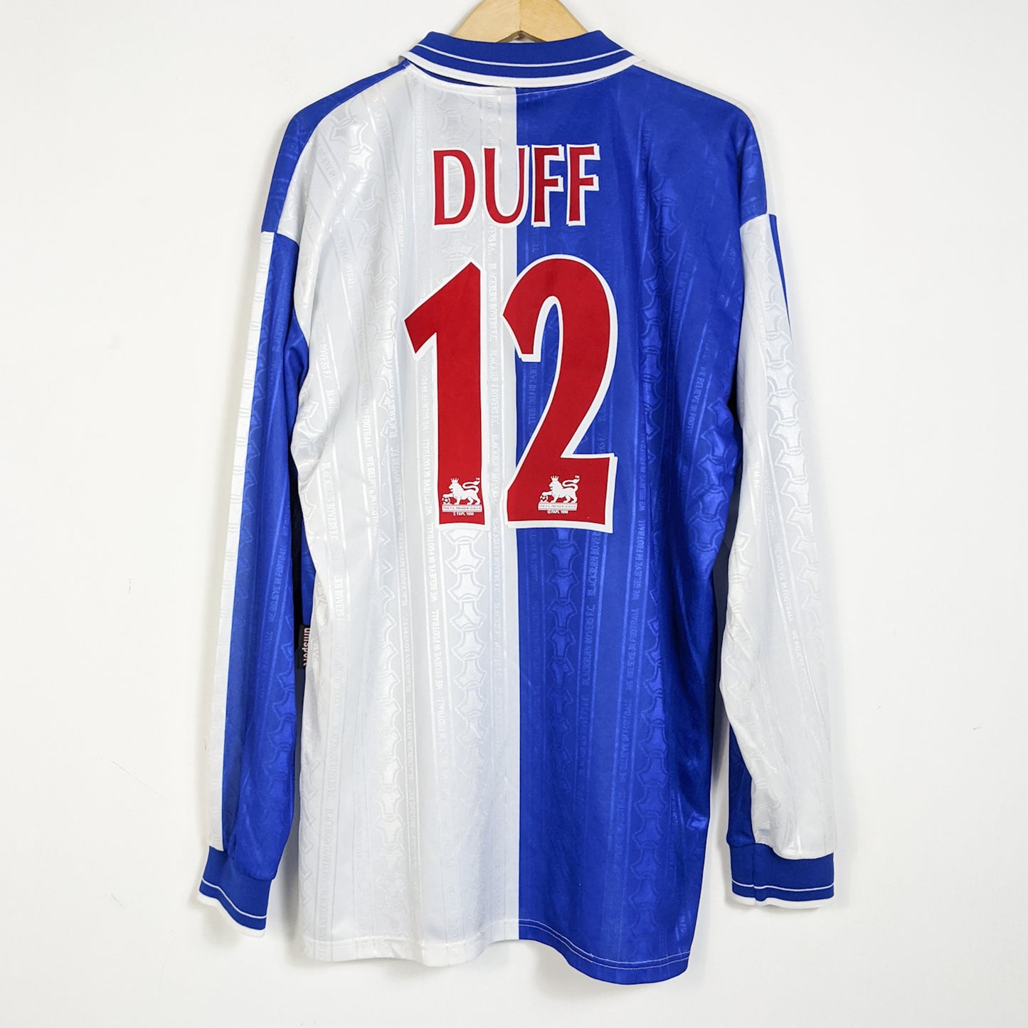 Original Blackburn Rovers 1998/99 Home - Duff #12 Size XL (Long sleeve)