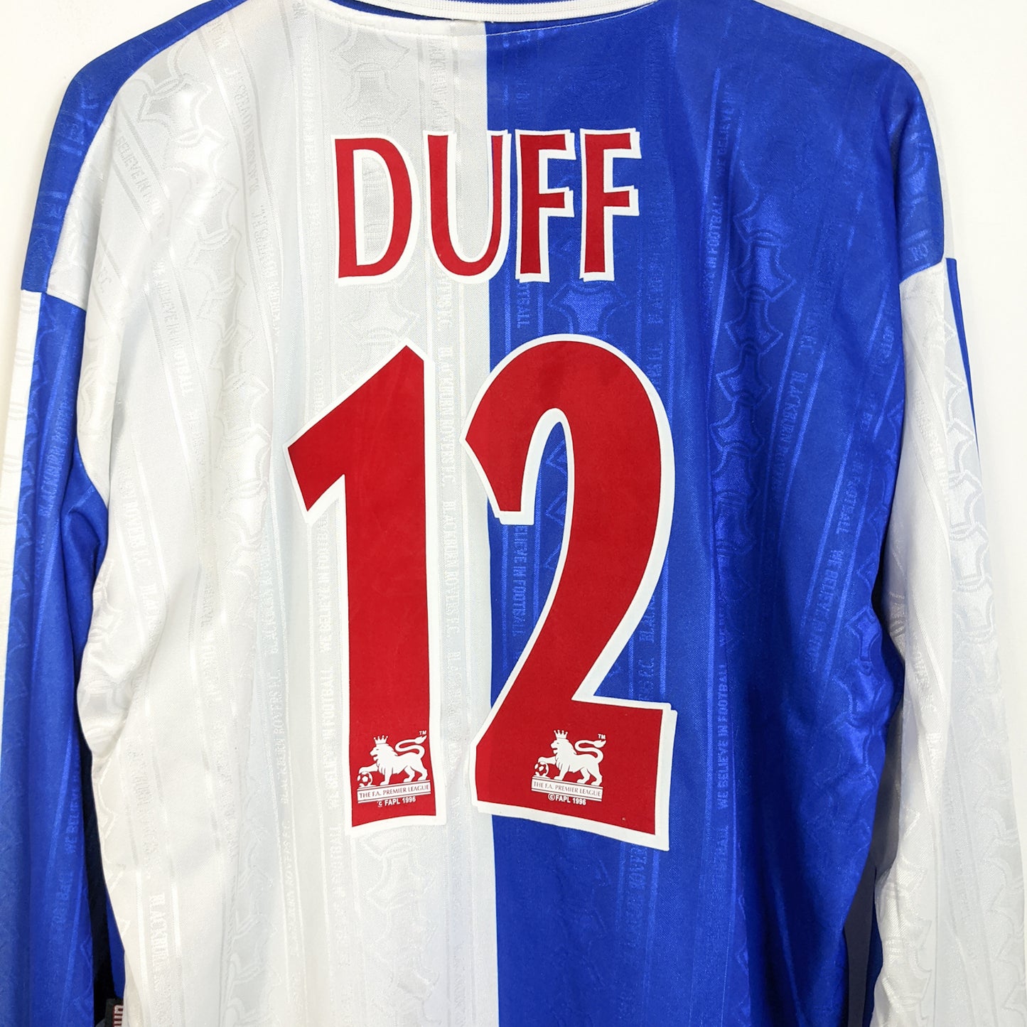 Original Blackburn Rovers 1998/99 Home - Duff #12 Size XL (Long sleeve)