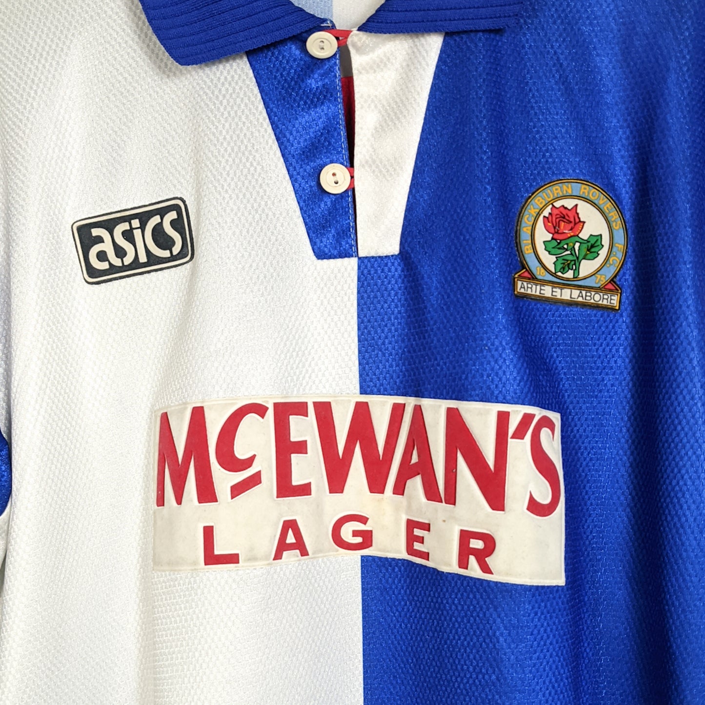 Original Blackburn Rovers 1995/96 Home - Shearer #9 Size L