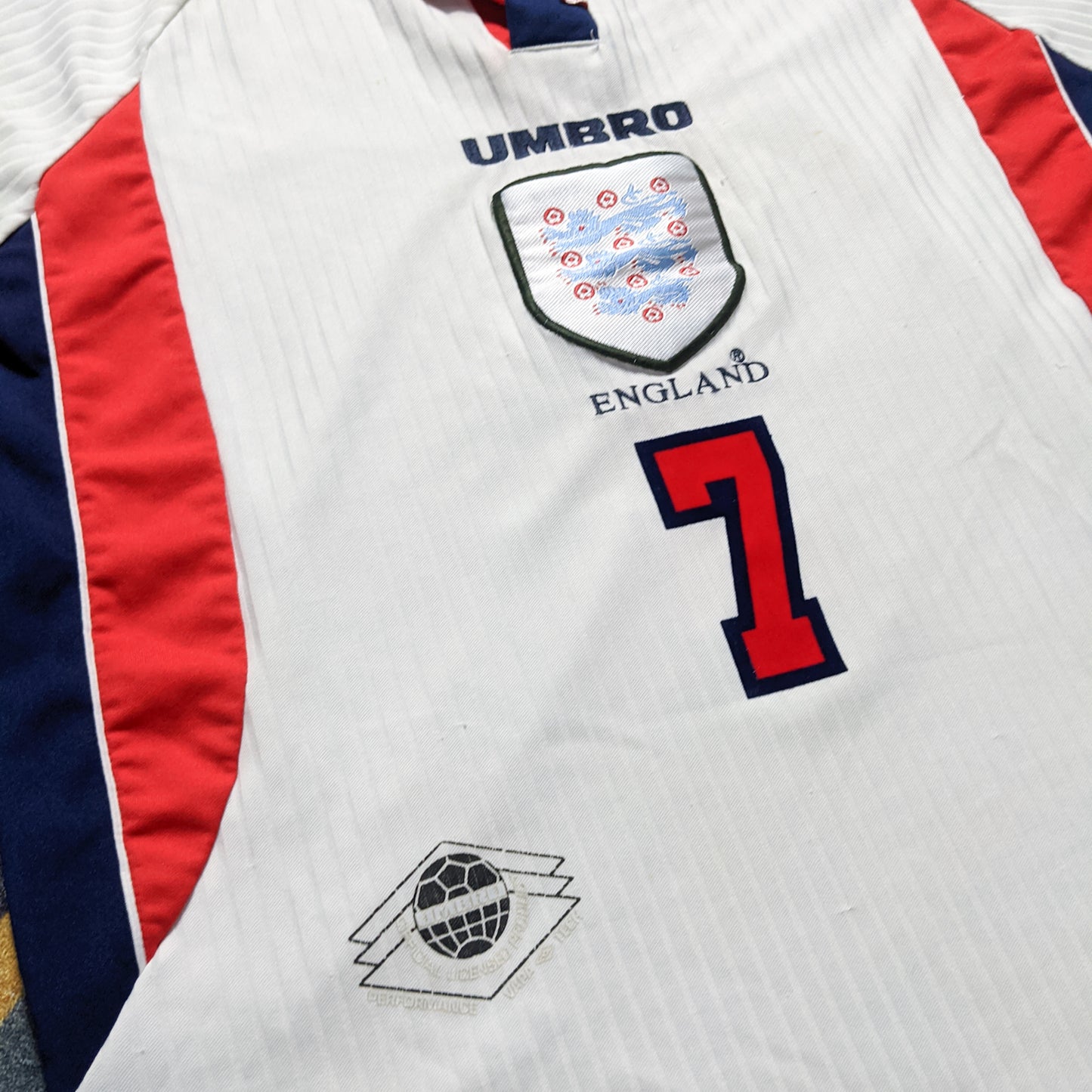 Original England 1997/99 Home - Beckham #7 Size XL Boys (12-14 Years)