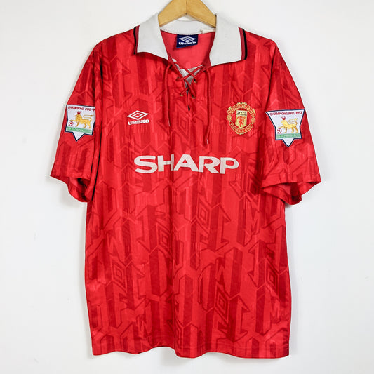 Original Manchester United 1993/94 Home - Keane #16 Size L