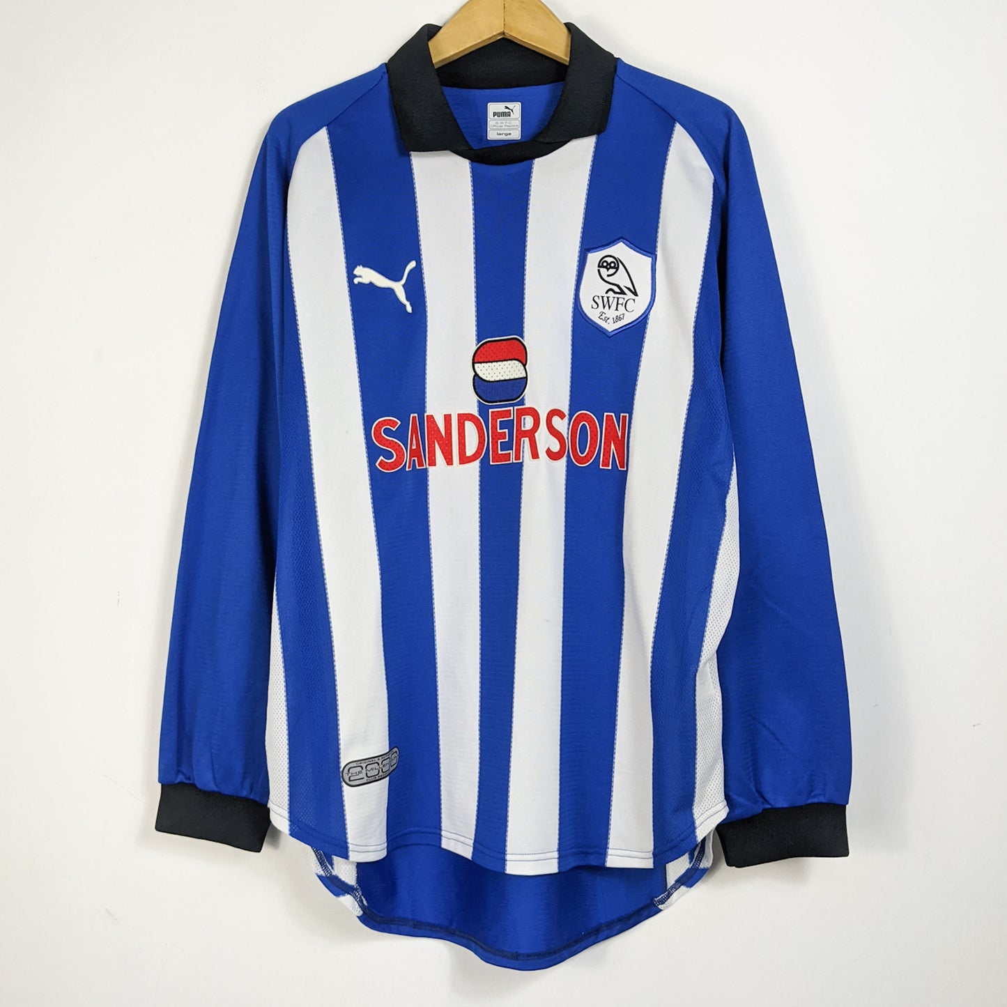 Original Sheffield Wednesday 1999/00 Home - Carbone #8 Size L (Long Sleeve)