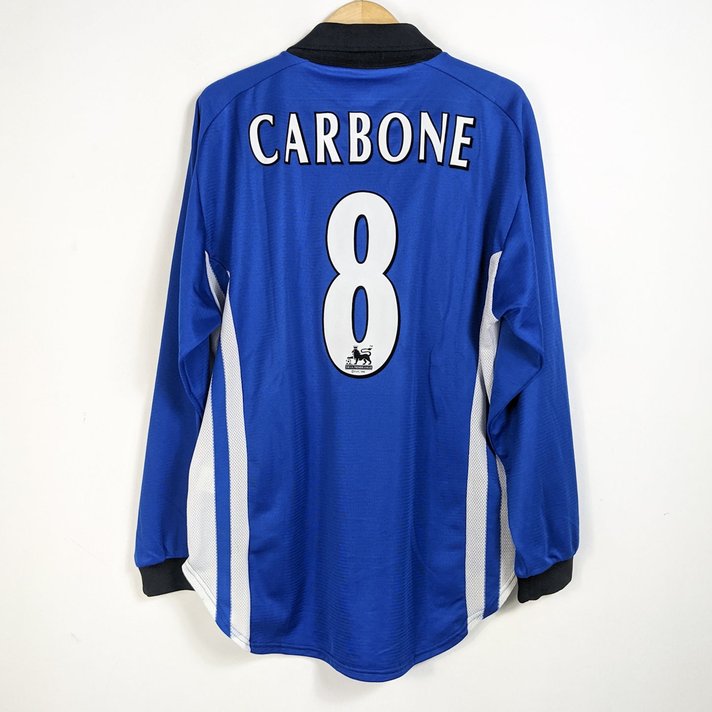 Original Sheffield Wednesday 1999/00 Home - Carbone #8 Size L (Long Sleeve)