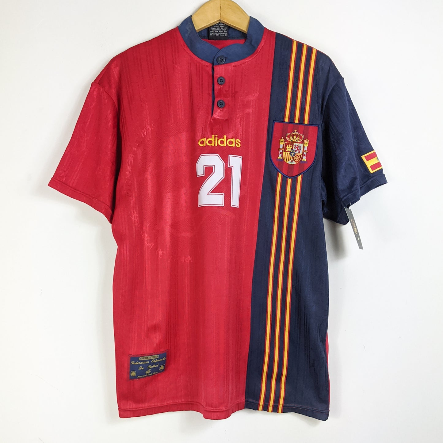 Original Spain 1996 Home - Luis Enrique #21 Size L