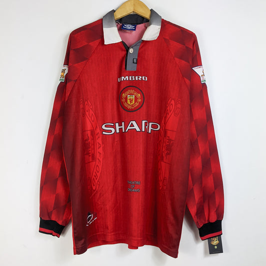 Original Manchester United 1996/98 Home - Beckham #10 Size XL (Long Sleeve)