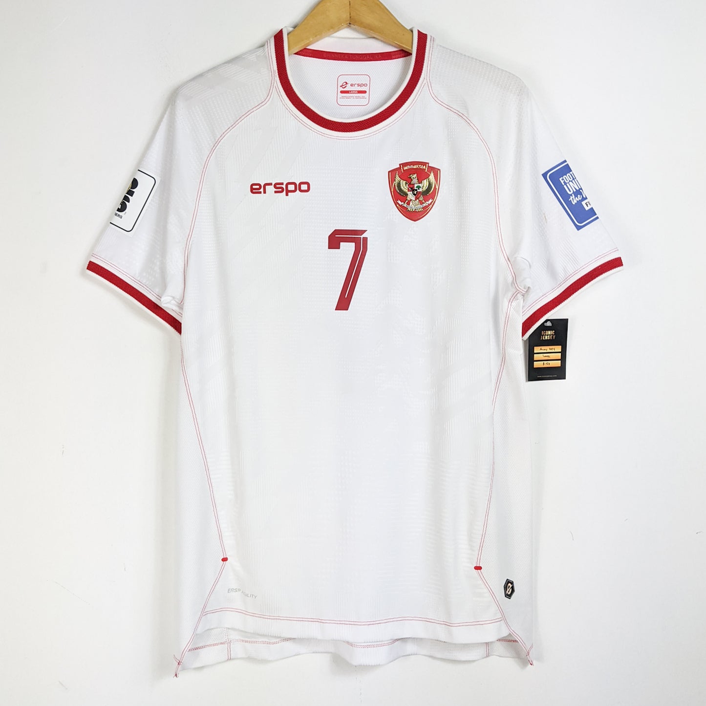 Original Indonesia 2024 Away - Marselino #7 Size L (Player Issue)