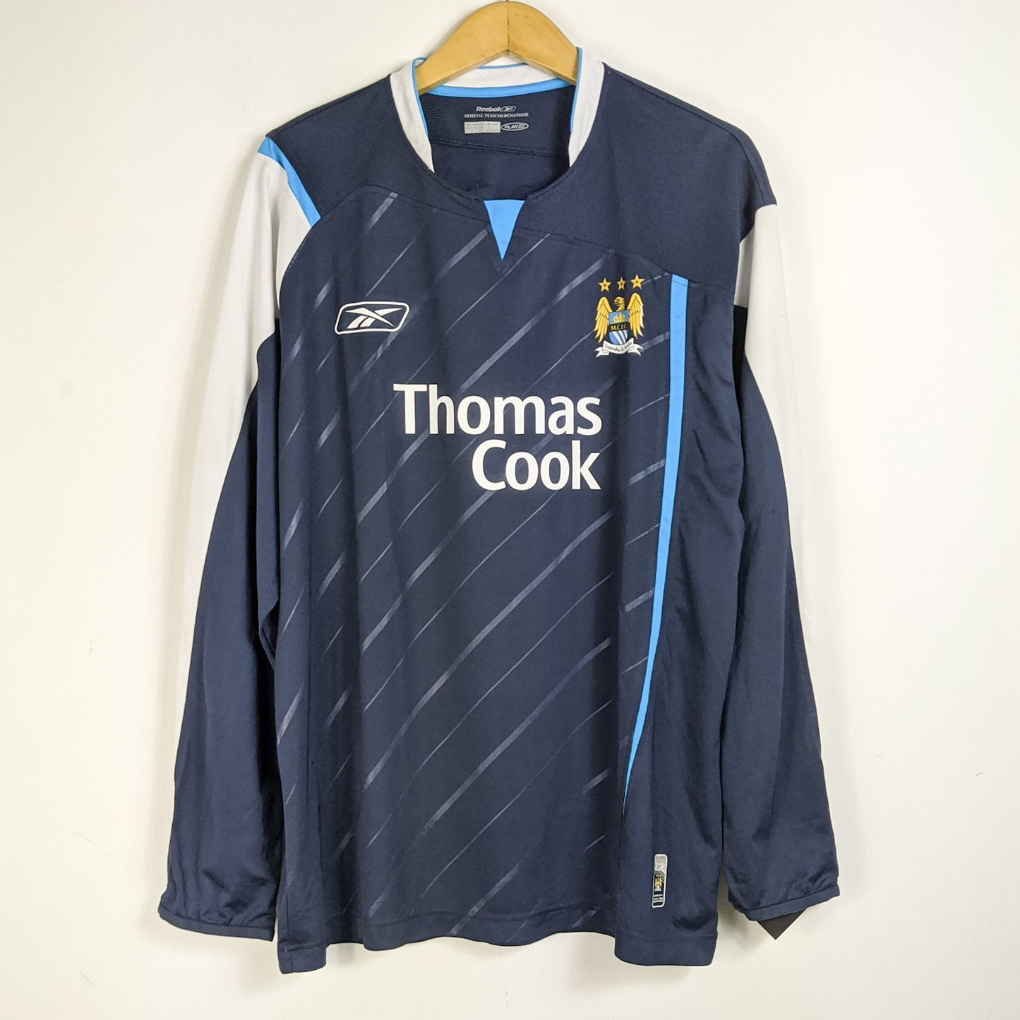 Original Manchester City 2005/06 Away - Barton #8 Size L/XL (Long Sleeve)