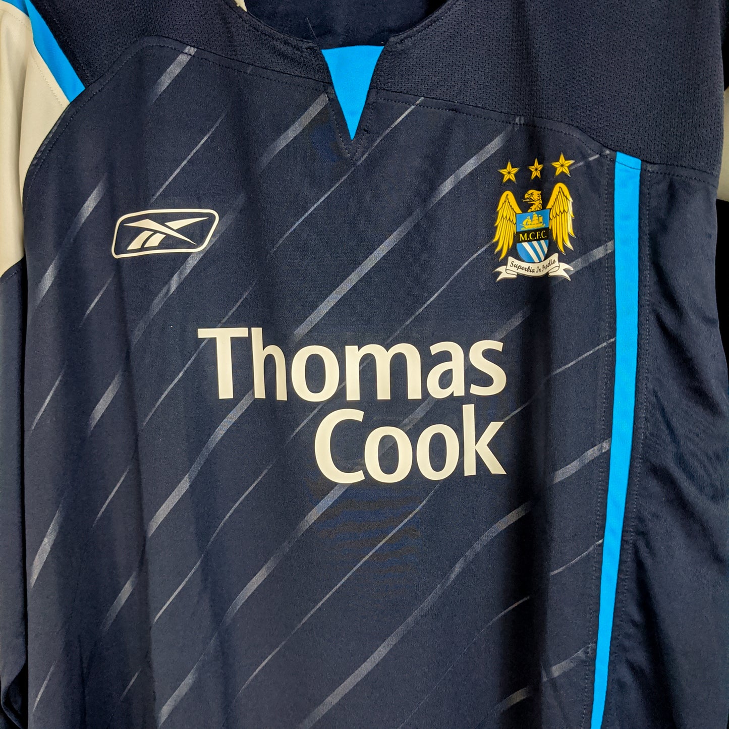 Original Manchester City 2005/06 Away - Barton #8 Size L/XL (Long Sleeve)
