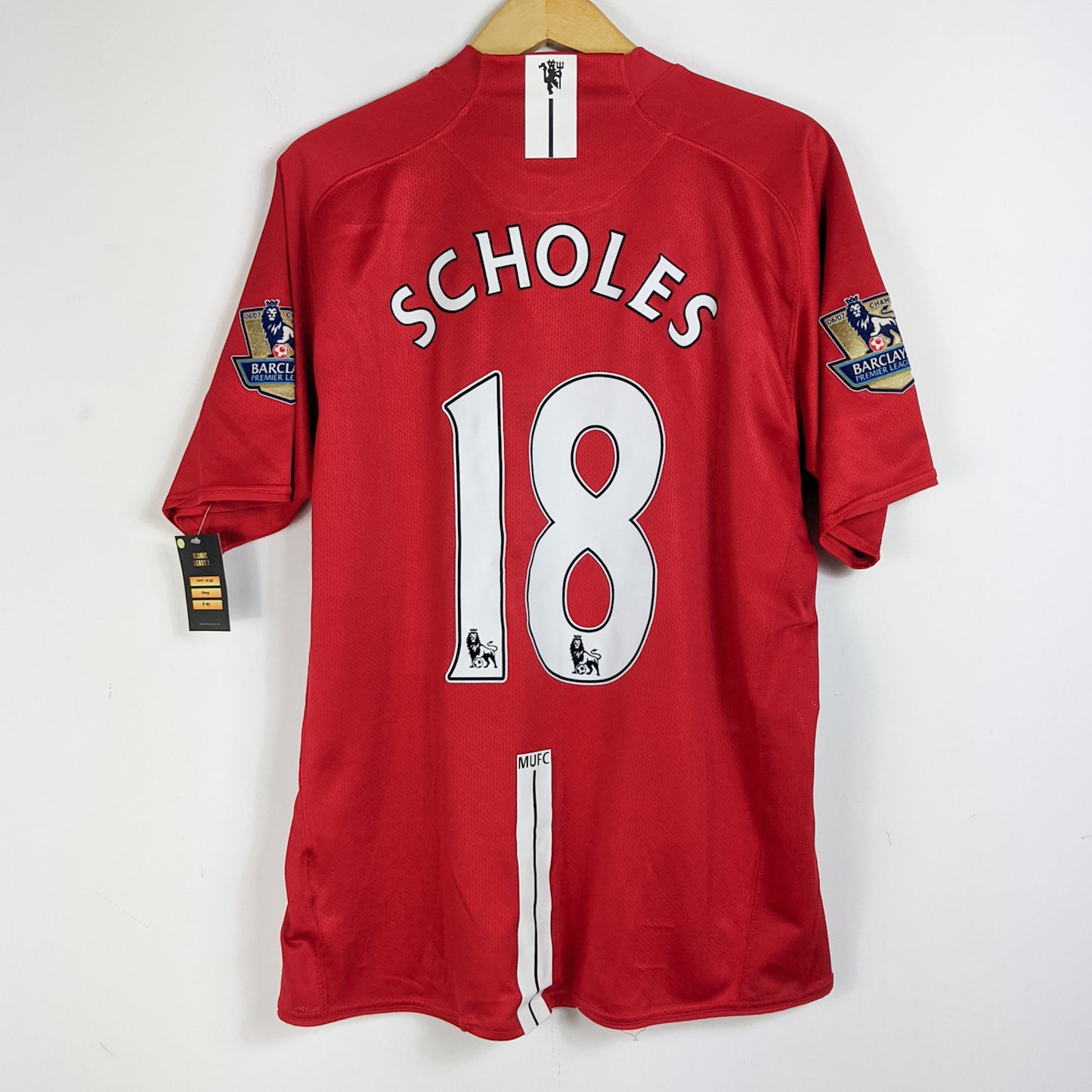 Original Manchester United 2007/08 Home - Scholes #18 Size XL