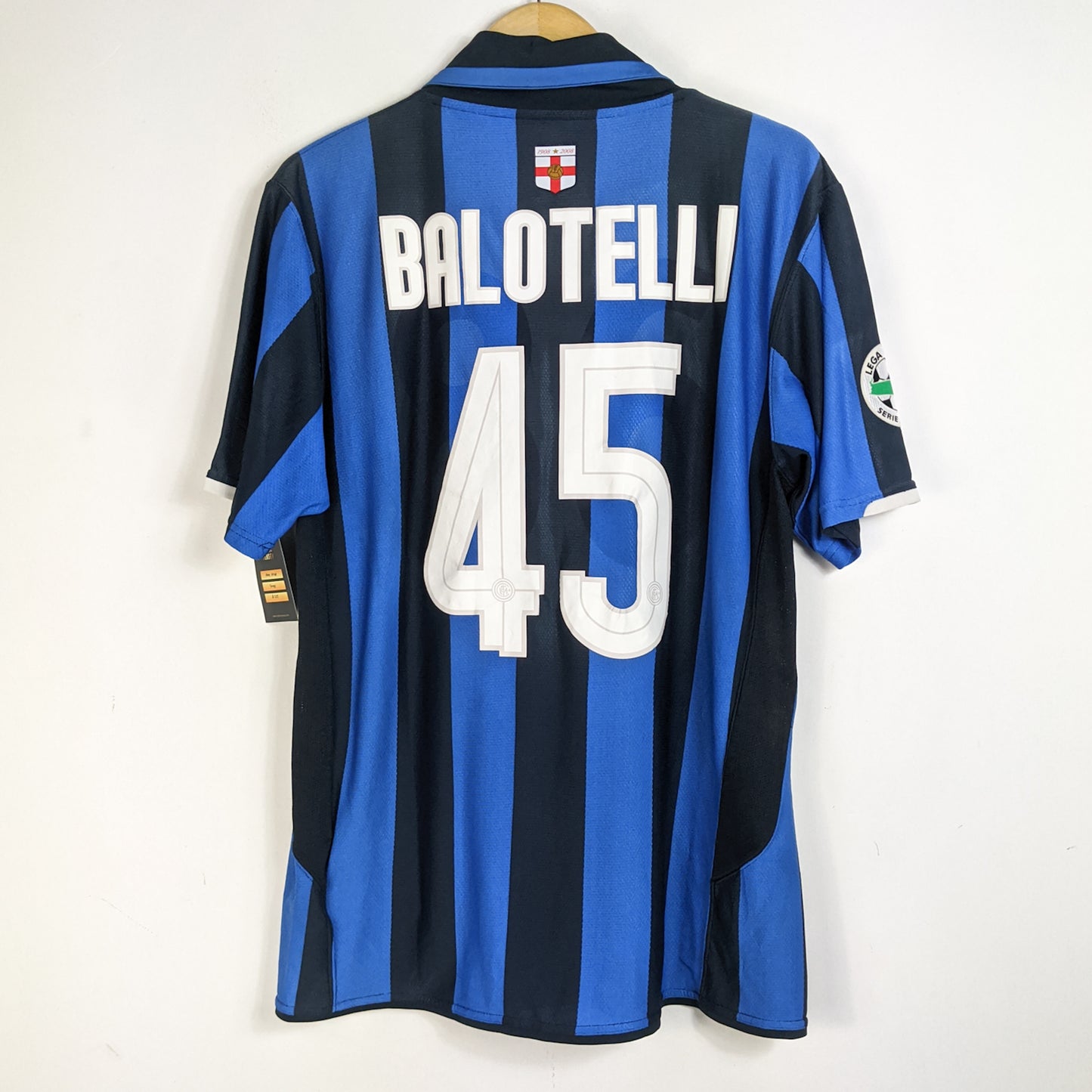Original Inter Milan 2007/08 Home - Balotelli #45 Size L