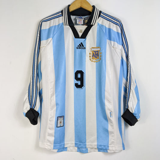 Original Argentina 1998 Home - Batistuta #9 Size M fit L (Long Sleeve)