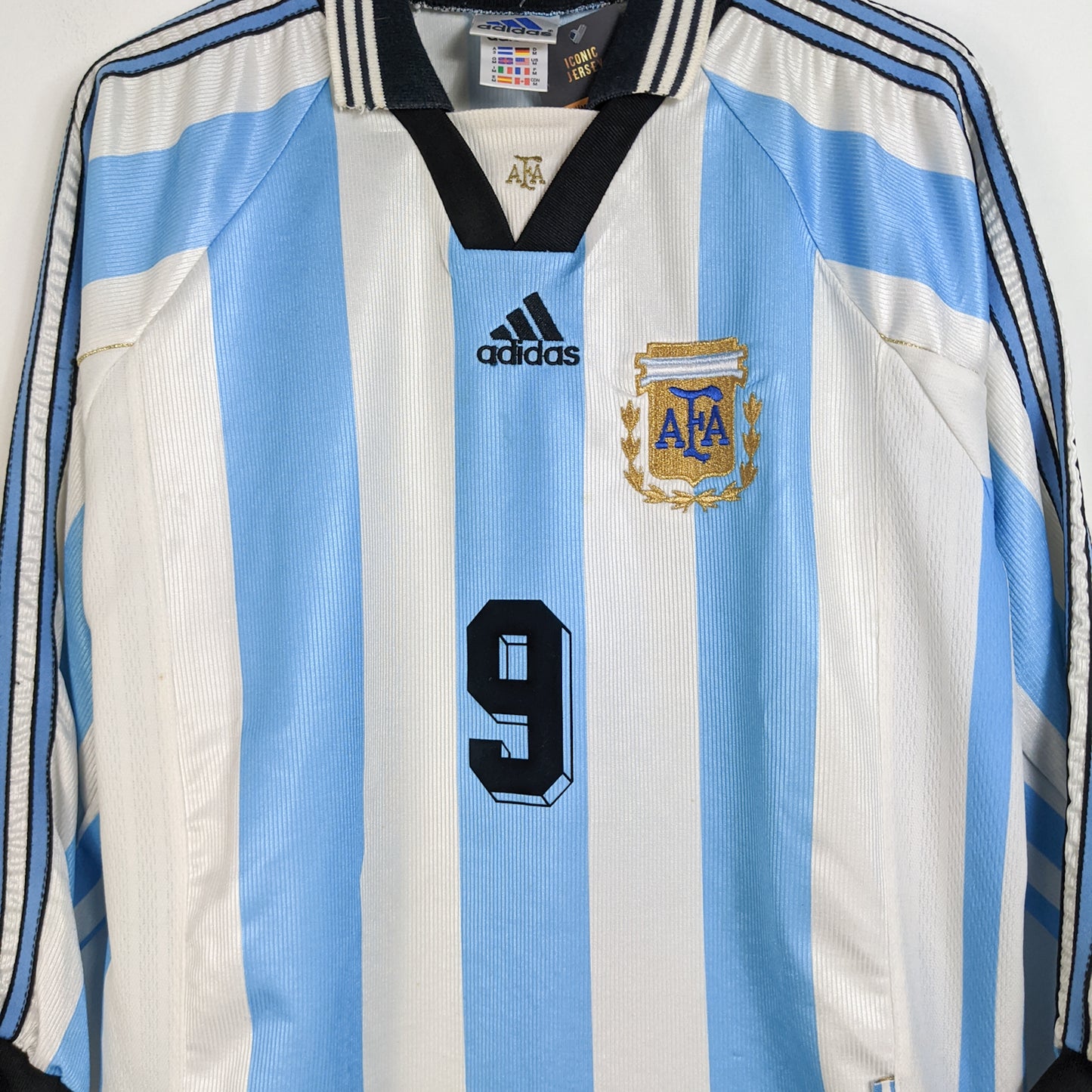 Original Argentina 1998 Home - Batistuta #9 Size M fit L (Long Sleeve)