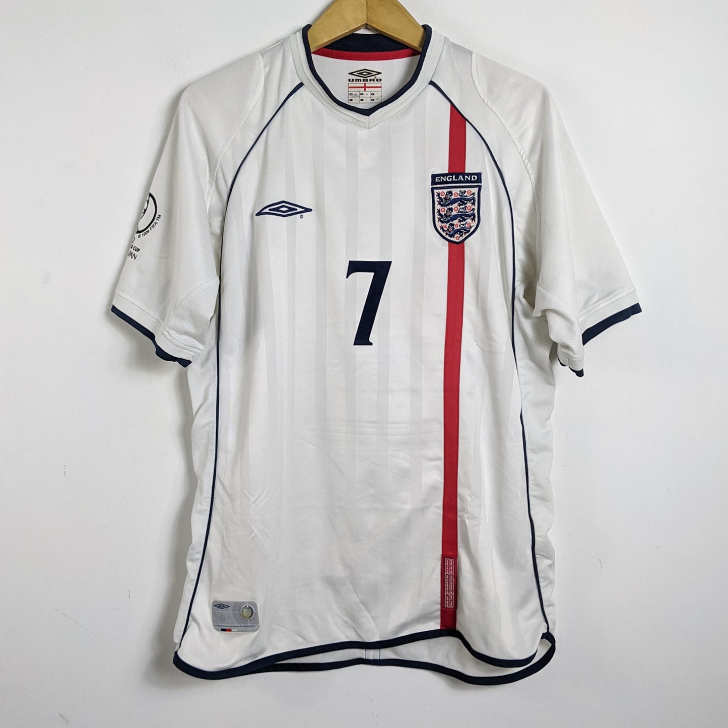 Original England 2002 Home - Beckham #7 Size L