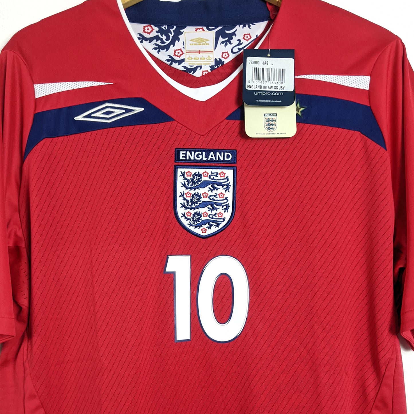 Original England 2008/09 Away - Gerrard #10 Size L (Bnwt)