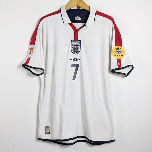 Original England 2004 Home - Beckham #7 Size L
