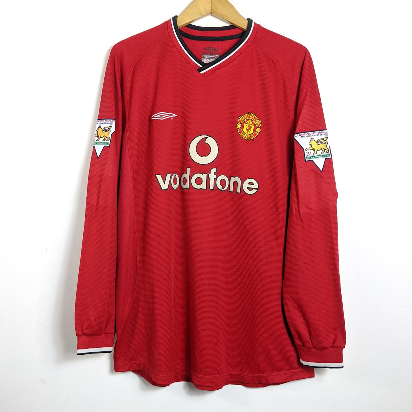 Original Manchester United 2000/01 Home - Beckham #7 Size XL (Long Sleeve)