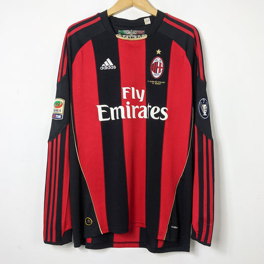 Original AC Milan 2010/11 Home - Ronaldinho #80 Size L (Long Sleeve)