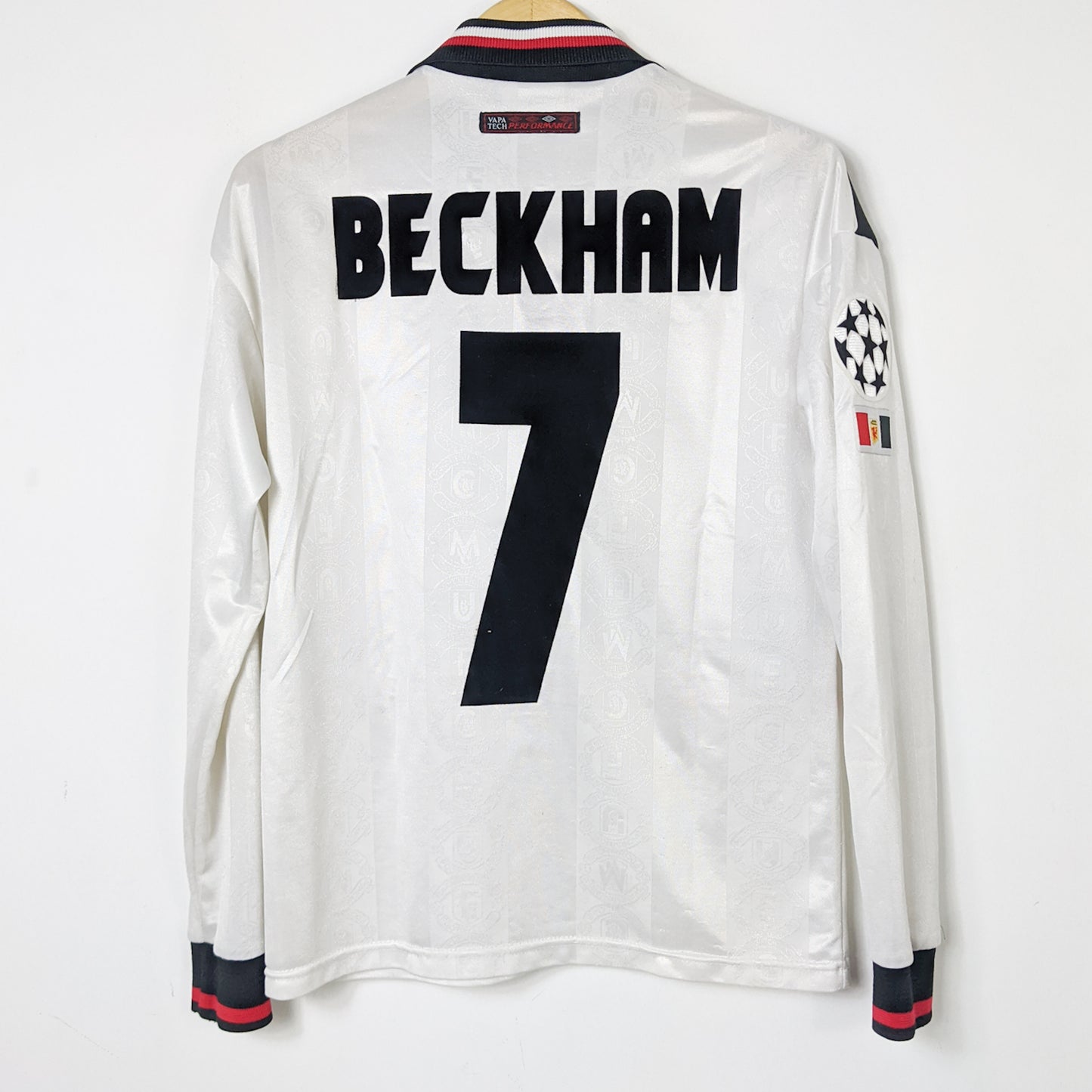 Original Manchester United 1998/99 Away - Beckham #7 Size Y Fit S (Long Sleeve)