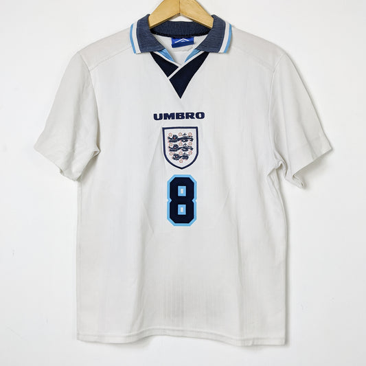 Original England 1996 Home - Gascoigne #8 Size M